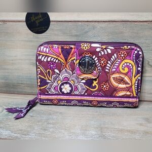 Vera Bradley Turn Lock Wallet in Safari Sunset 7.5 x 5 Inch